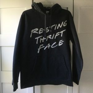 Resting Thrift Face Hooded Sweatshirt